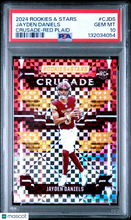Load image into Gallery viewer, Jayden Daniels 2024 Panini Rookies &amp; Stars Crusade Red Plaid #C-JDS PSA 10
