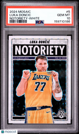 Luka Doncic 2024 Panini Mosaic Notoriety White #5 13/25 PSA 10