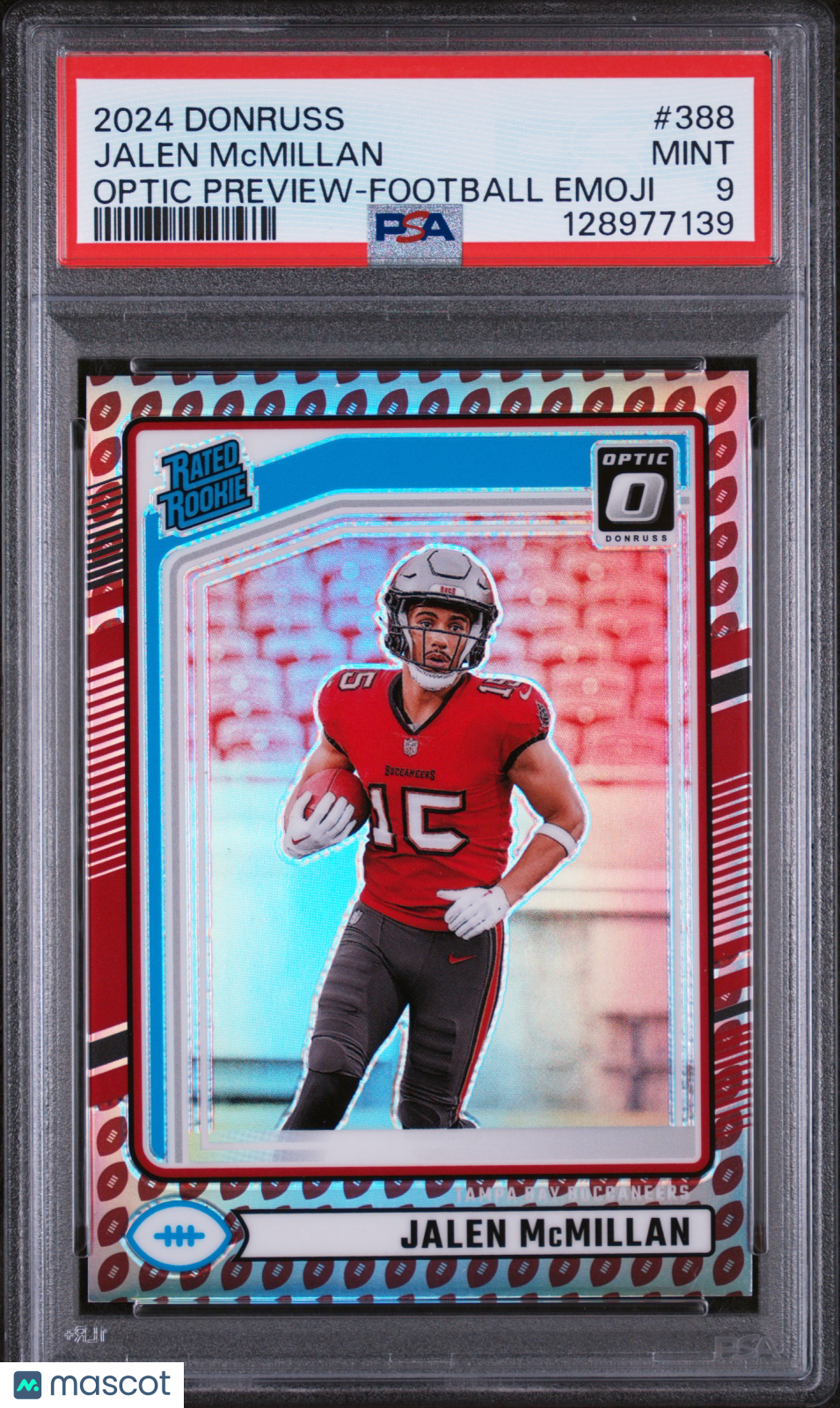 Jalen Mcmillan 2024 Panini Donruss Optic Preview Football Emoji #388 PSA 9