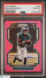 Devonta Smith 2021 Panini Prizm Pink #335 PSA 10