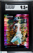 Load image into Gallery viewer, Lamar Jackson 2019 Panini Prizm Draft Picks Pink Pulsar #60 SGC 9.5
