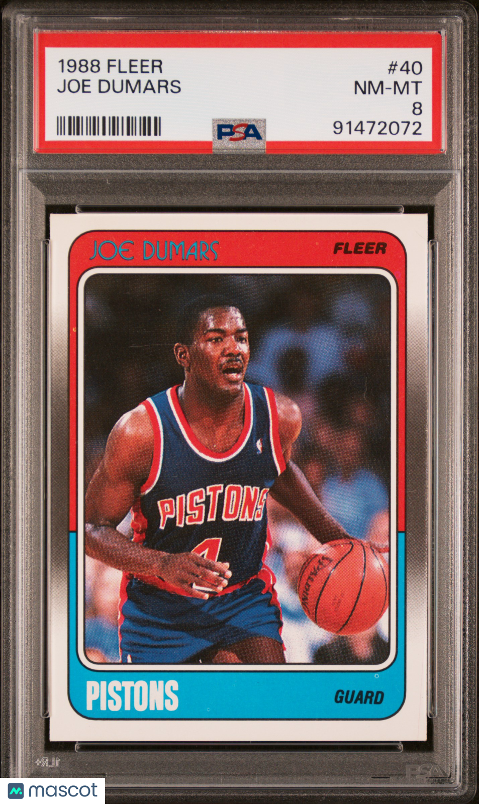 Joe Dumars 1988 Fleer #40 PSA 8