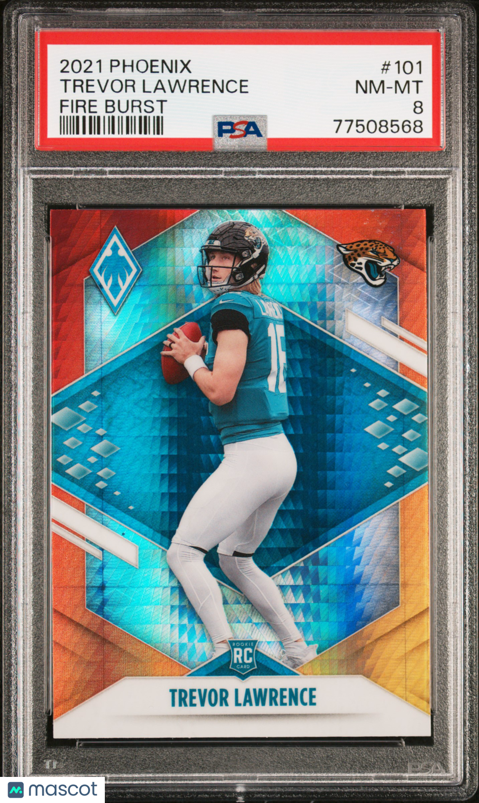 Trevor Lawrence 2021 Panini Phoenix Fire Burst #101 PSA 8