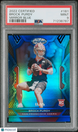 Brock Purdy 2022 Panini Certified Mirror Blue #181 65/75 PSA 9