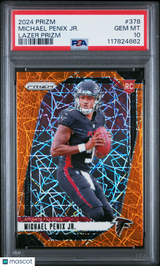 Michael Penix Jr. 2024 Panini Prizm Lazer #378 PSA 10