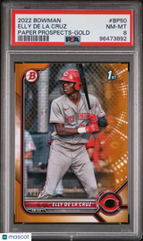 Elly De La Cruz 2022 Bowman Prospects Gold #BP-50 #/50 PSA 8