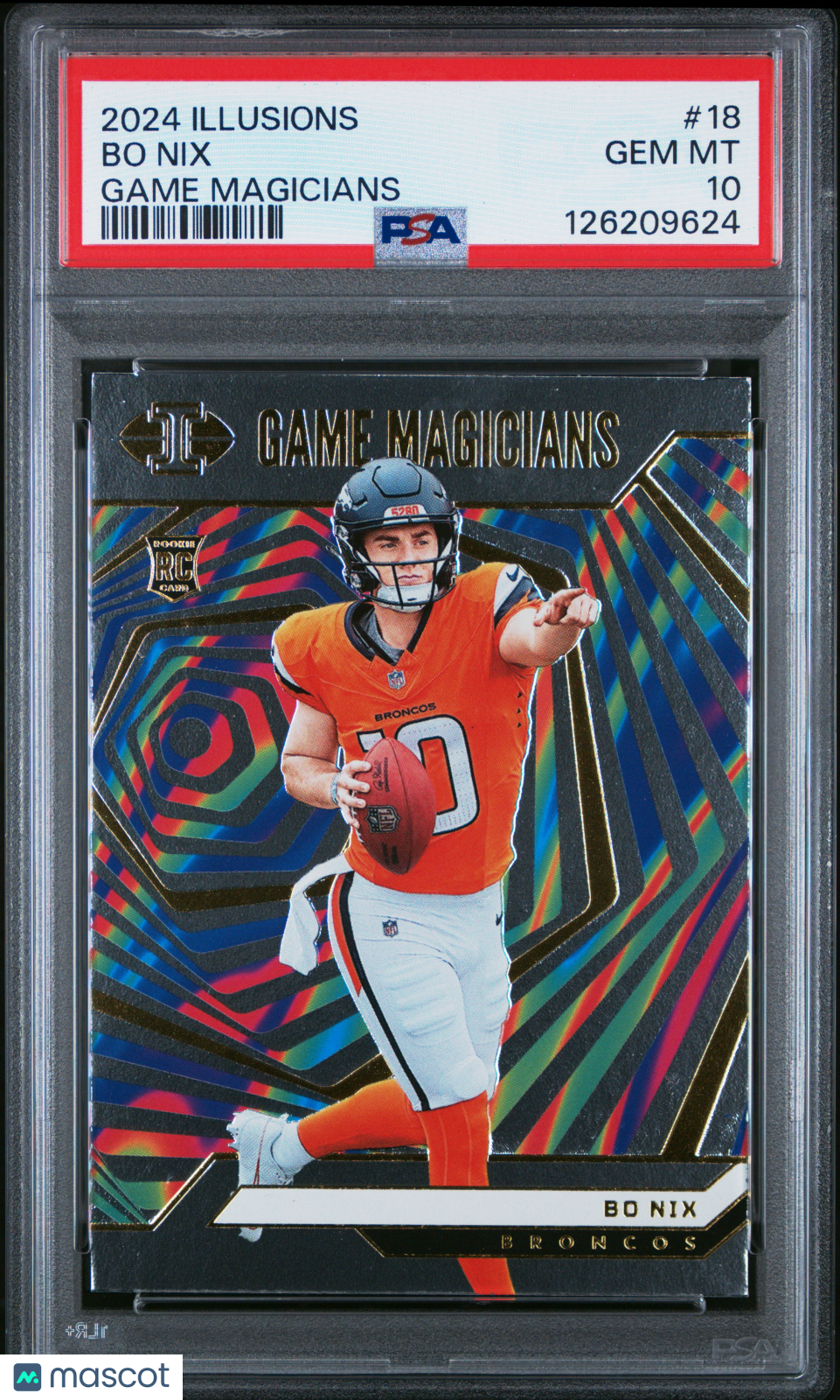 Bo Nix 2024 Panini Illusions Game Magicians #18 PSA 10