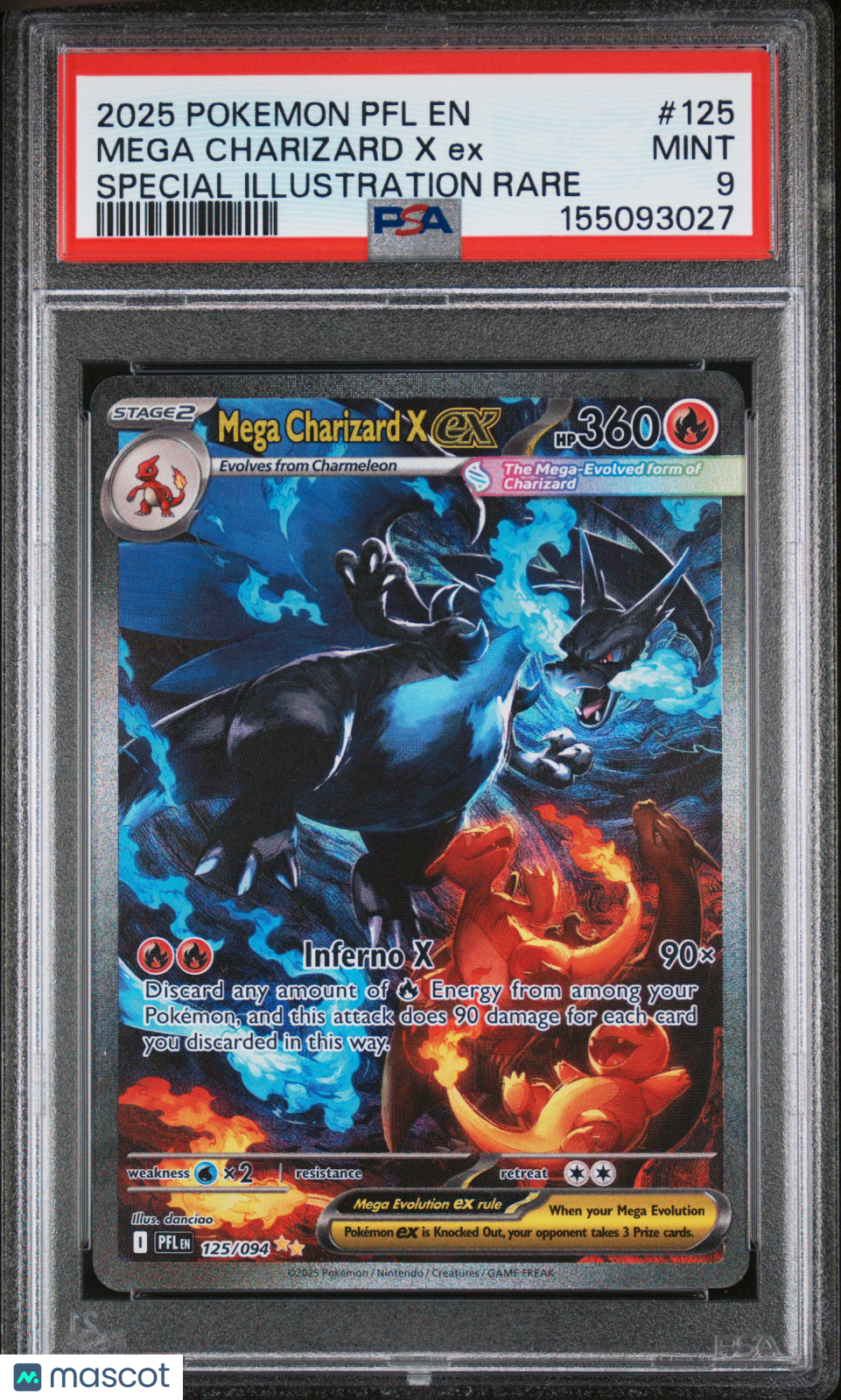 Mega Charizard X EX Phantasmal Flames #125 PSA 9