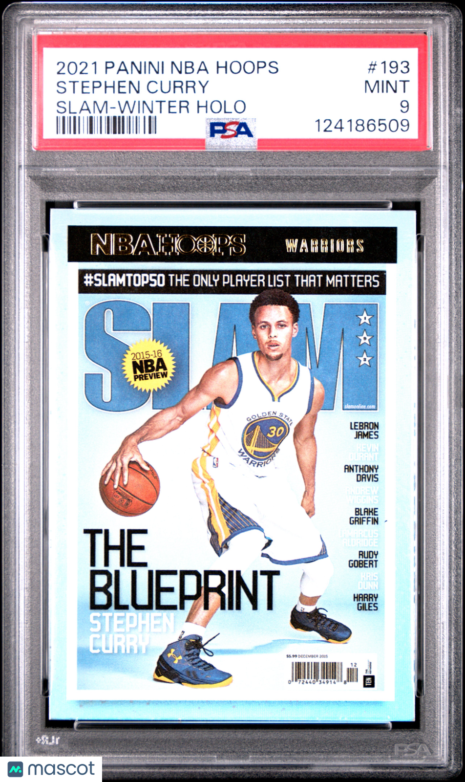 Stephen Curry 2021 Panini NBA Hoops Slam Winter Holo #193 PSA 9