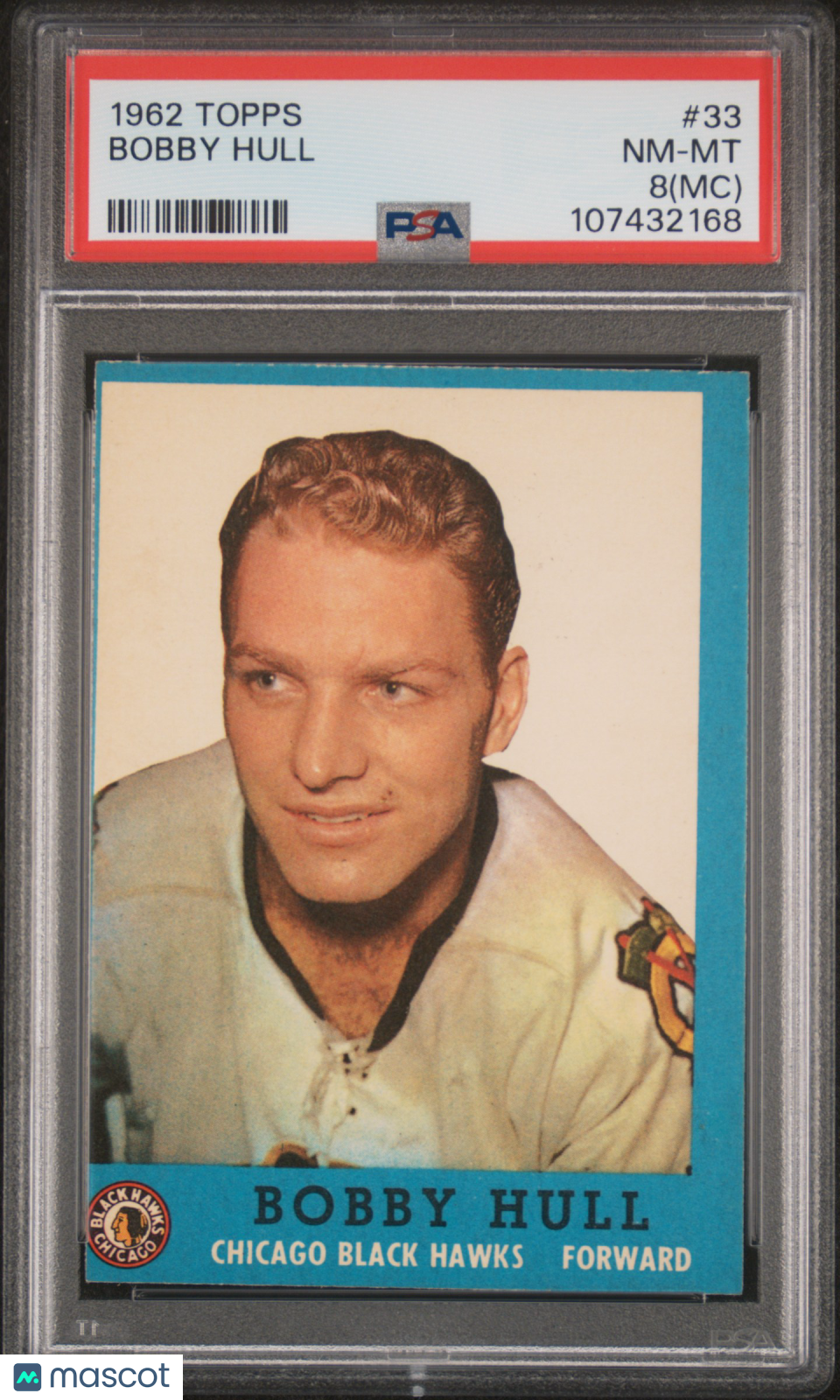 Bobby Hull 1962 Topps #33 MC PSA 8