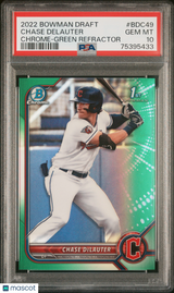 Chase DeLauter 2022 Bowman Draft Chrome Green Refractor #BDC-49 #/99 PSA 10