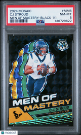 C.J. Stroud 2024 Panini Mosaic Men of Mastery Mosaic Black #6 #/1 PSA 8