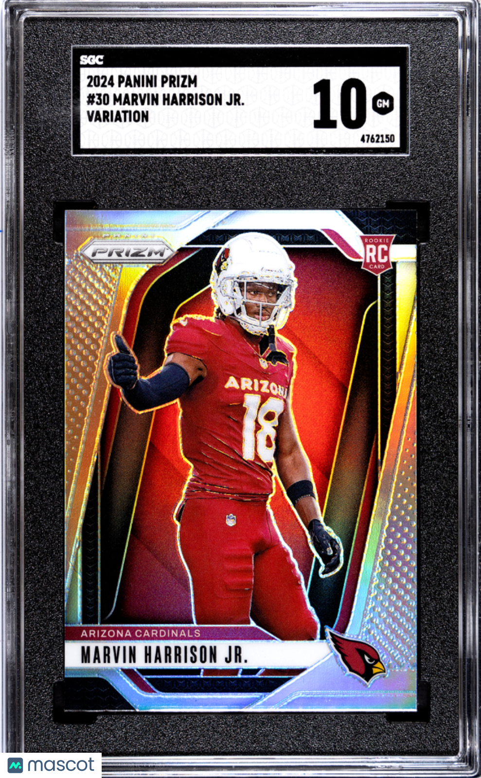 Marvin Harrison Jr. 2024 Panini Prizm Rookie Variations Silver Prizm #30 SGC 10