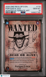 Portgas D. Ace 2025 One Piece Op13-Carrying On His Will #119 PSA 10