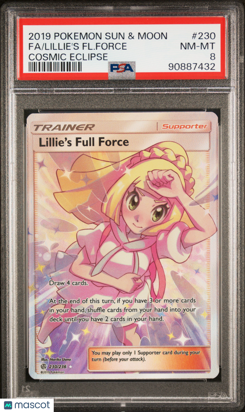 Lillie's Full Force (Full Art) SM - Cosmic Eclipse #230/236 PSA 8