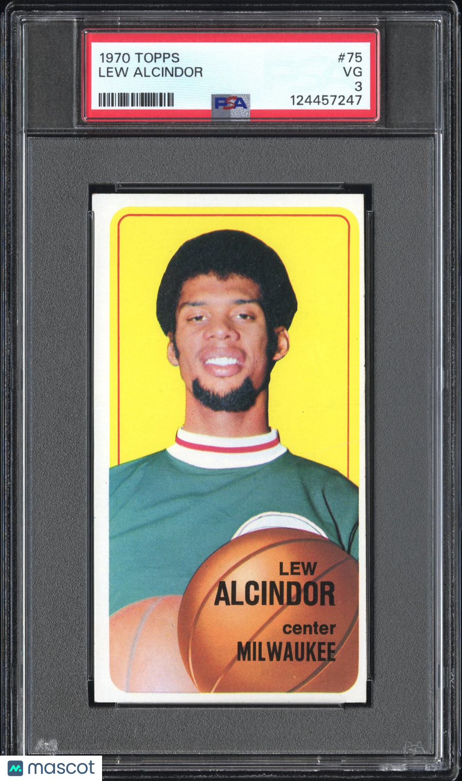 Lew Alcindor 1970 Topps #75 PSA 3
