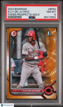 Load image into Gallery viewer, Elly De La Cruz 2022 Bowman Paper Prospects Gold #BP50 13/50 PSA 8
