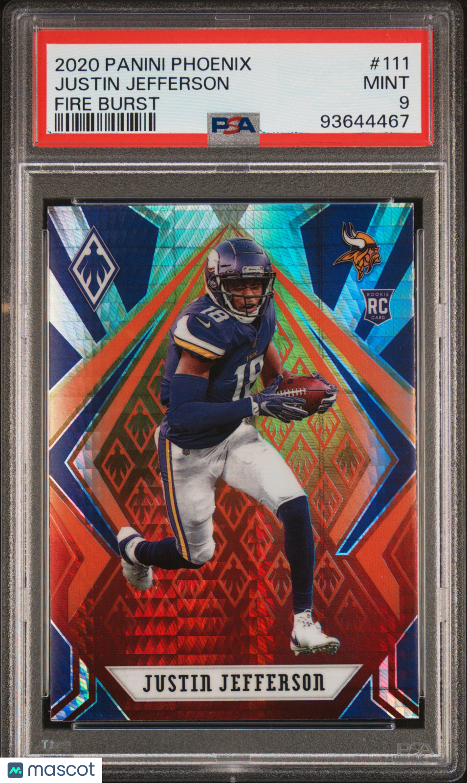 Justin Jefferson 2020 Panini Phoenix Fire Burst #111 PSA 9