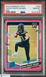 Jaxon Smith-Njigba 2023 Panini Donruss Optic Pink #293 PSA 10