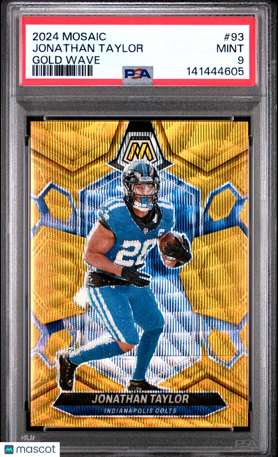 Jonathan Taylor 2024 Panini Mosaic Gold Wave #93 07/17 PSA 9