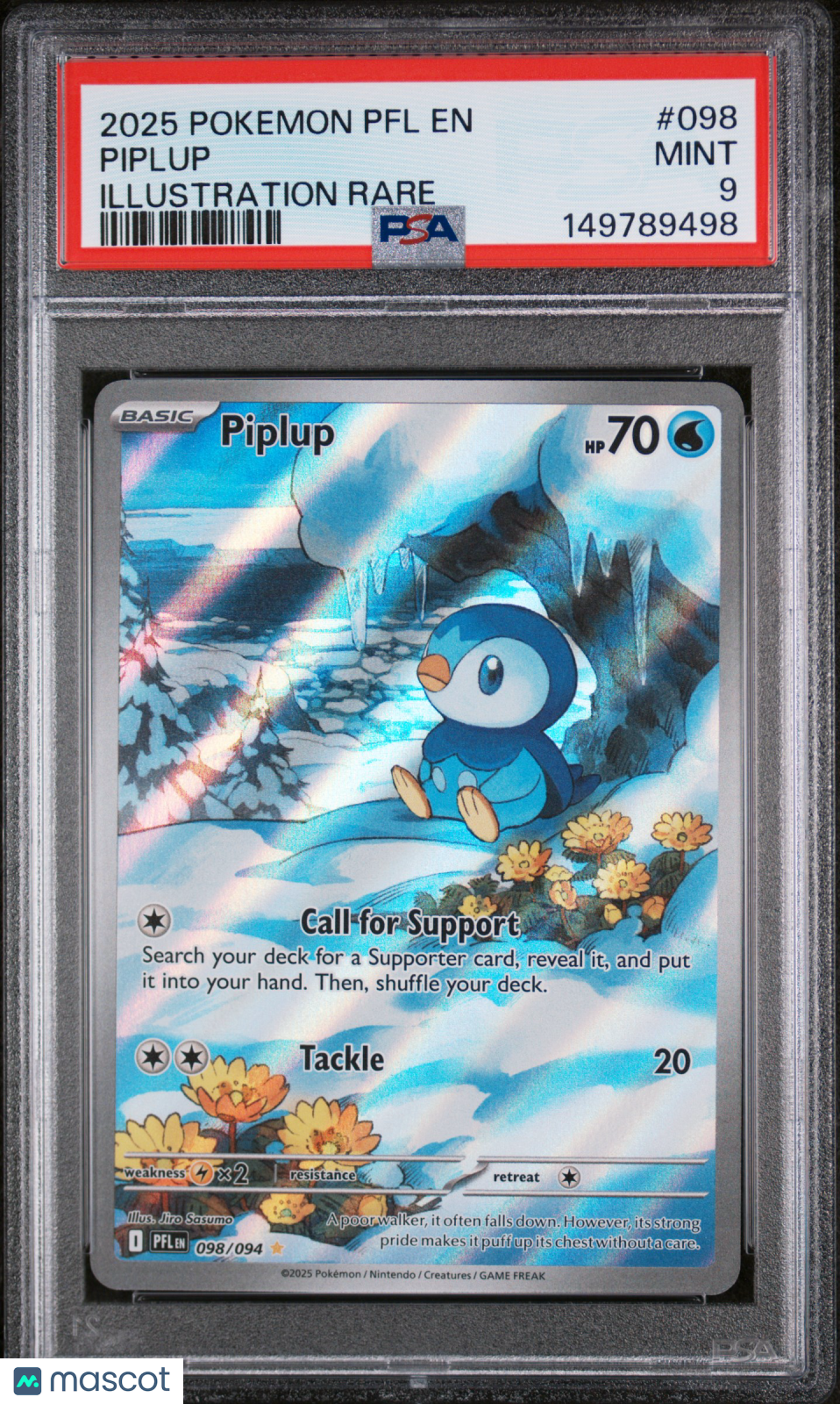 Piplup 2025 Pokemon PFL EN-Phantasmal Flames #098 PSA 9
