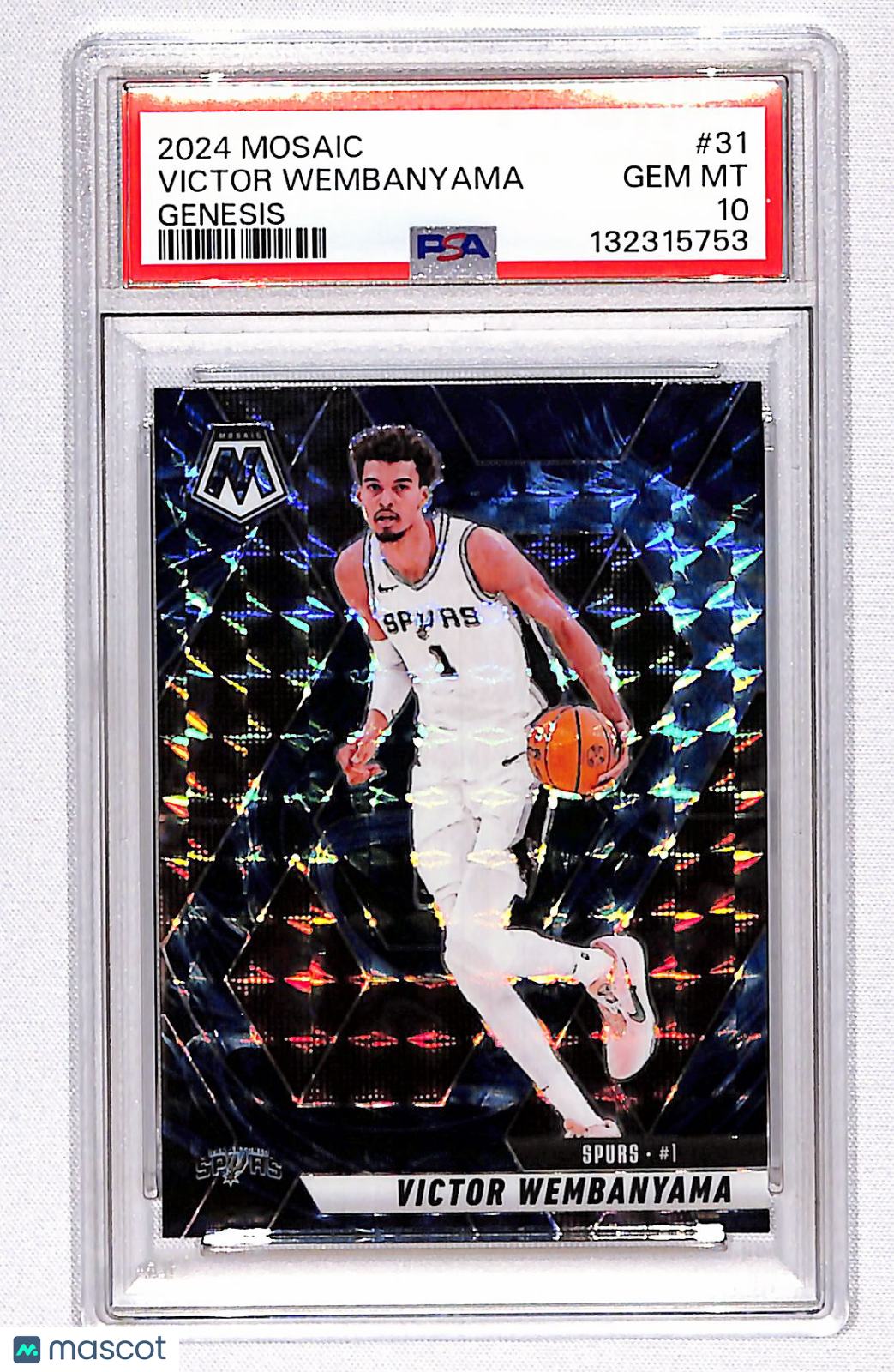 Victor Wembanyama 2024-25 Panini Mosaic Genesis Mosaic #31 PSA 10