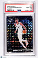 Victor Wembanyama 2024-25 Panini Mosaic Genesis Mosaic #31 PSA 10