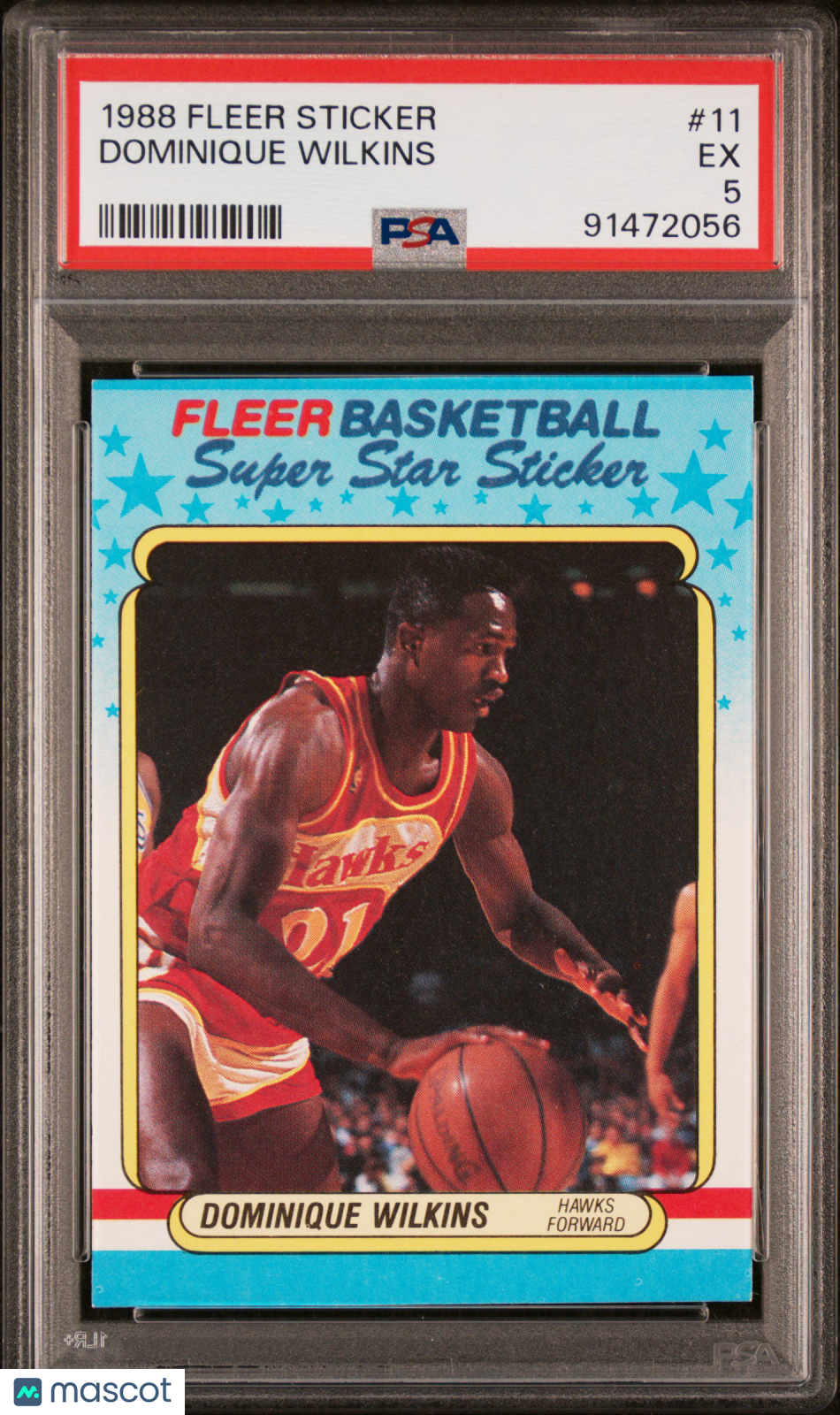 Dominique Wilkins 1988 Fleer Sticker #11 PSA 5