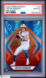 Justin Herbert 2020 Panini Phoenix Fire Burst #103 PSA 10