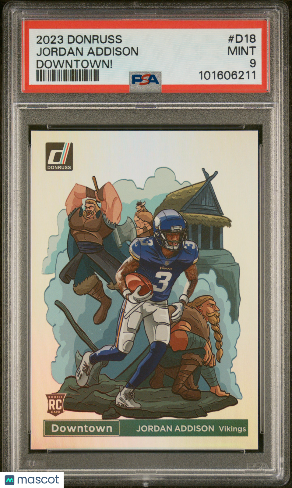 Jordan Addison 2023 Panini Donruss Downtown! #D18 PSA 9