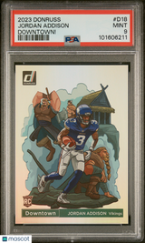 Jordan Addison 2023 Panini Donruss Downtown! #D18 PSA 9