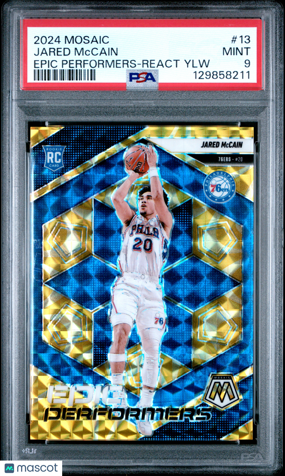 Jared Mccain 2024 Panini Mosaic Epic Performers Reactive Yellow #13 PSA 9