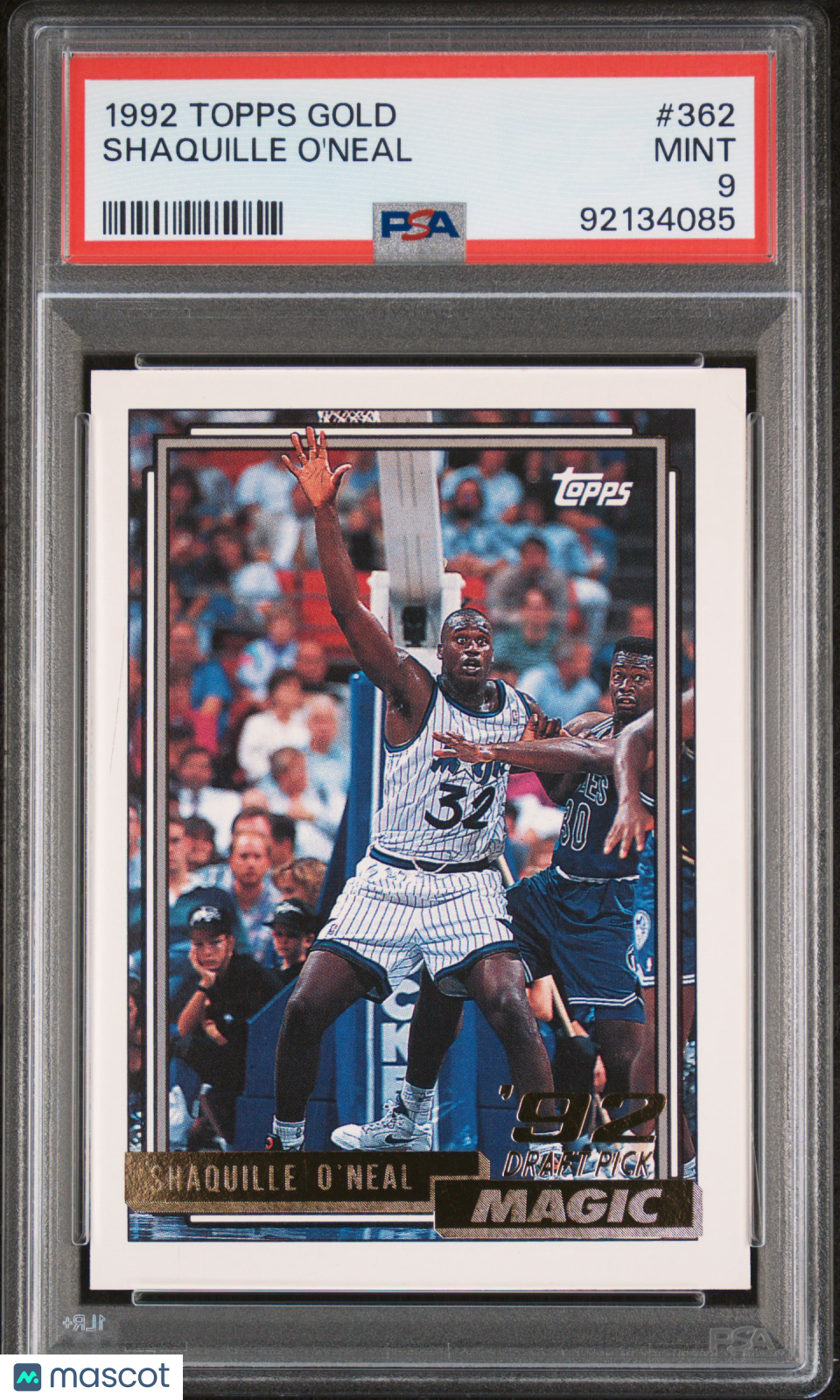 Shaquille O'Neal 1992 Topps #362 Gold PSA 9