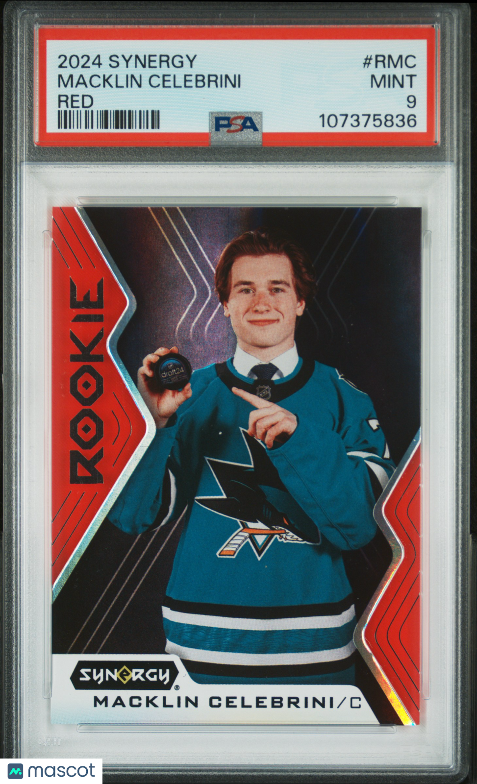 Macklin Celebrini 2024 Upper Deck Synergy Red #RMC PSA 9