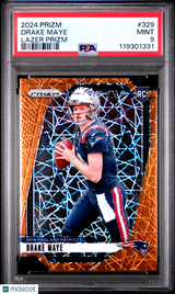Drake Maye 2024 Panini Prizm Lazer #329 PSA 9