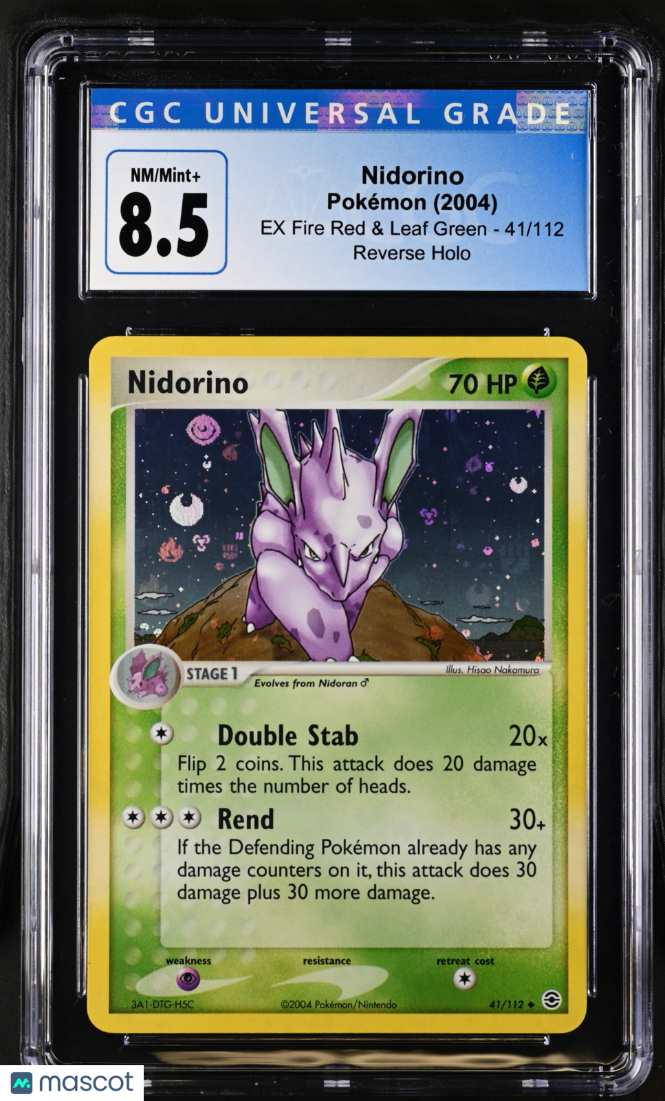 Nidorino 2004 Pokemon EX Fire Red & Leaf Green #41/112 Reverse Holo CGC 8.5