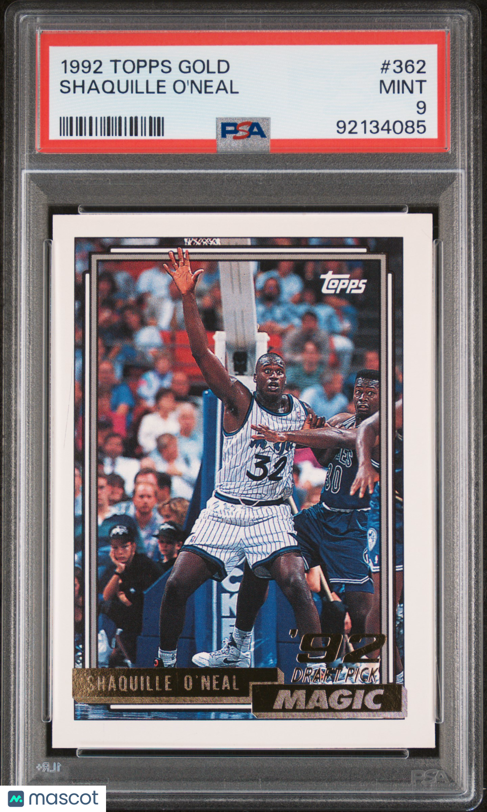 Shaquille O'Neal 1992 Topps Gold #362 PSA 9