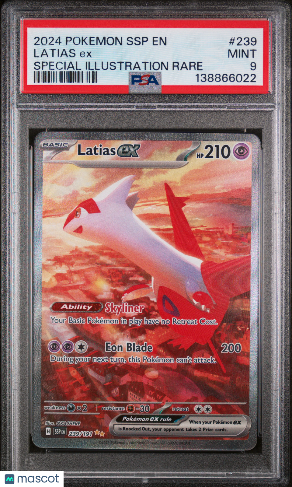 Latias EX Sv08: Surging Sparks #239 PSA 9