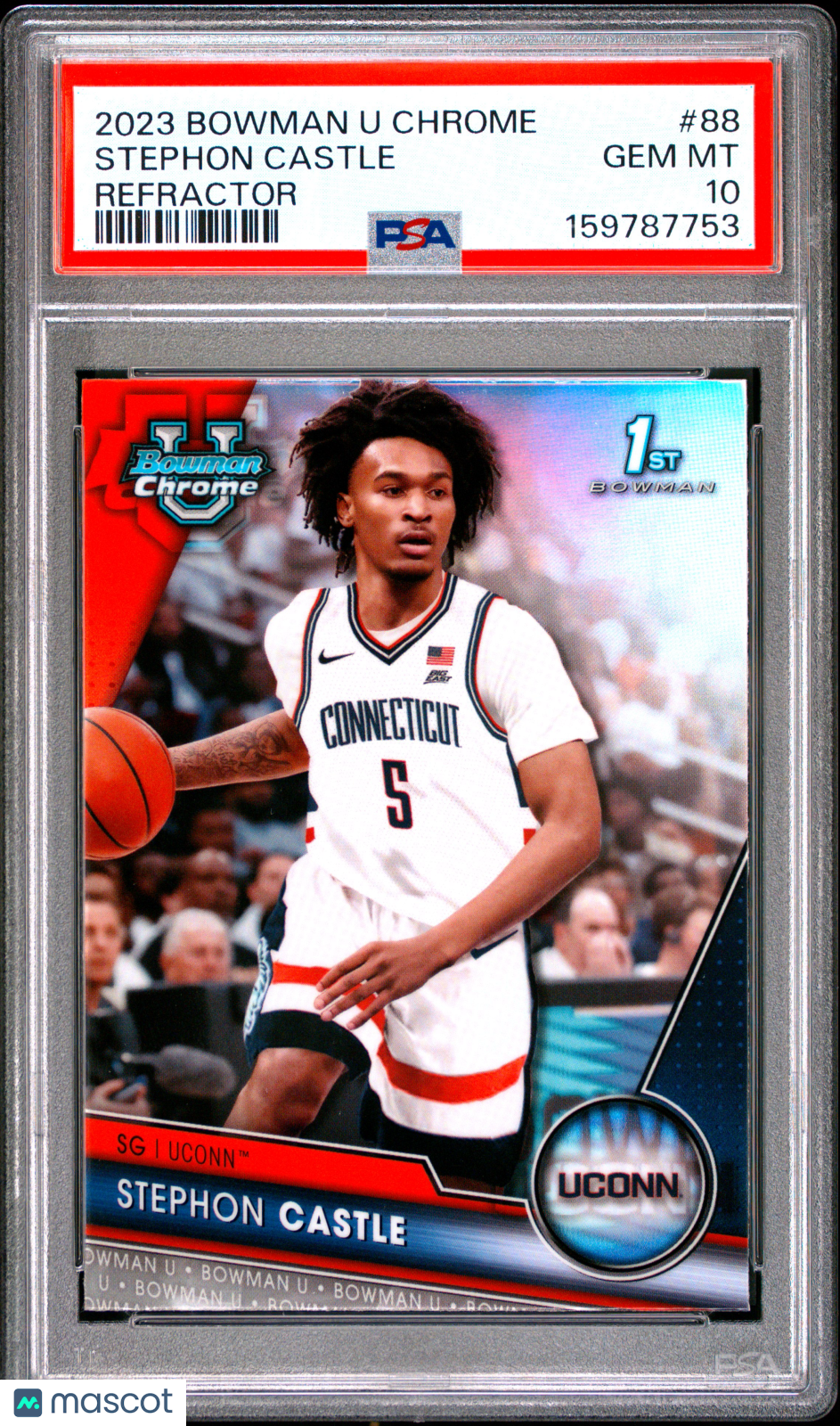 Stephon Castle 2023 Bowman University Chrome Refractor #88 PSA 10