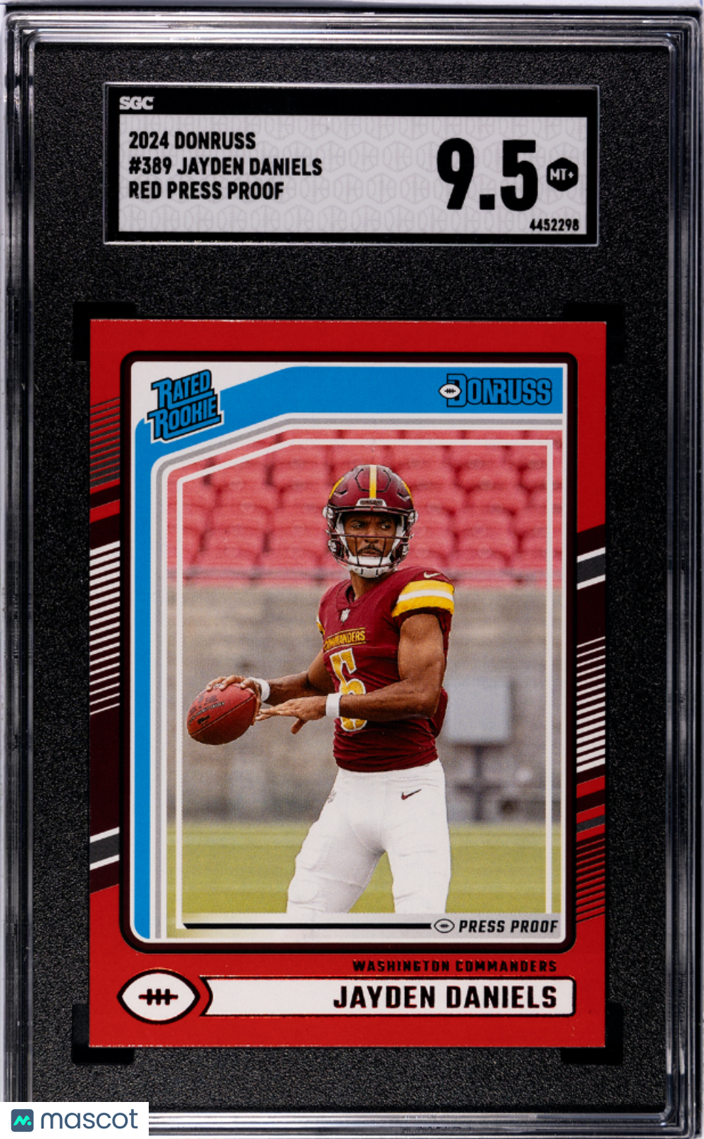 Jayden Daniels 2024 Donruss Press Proof Red #389 SGC 9.5