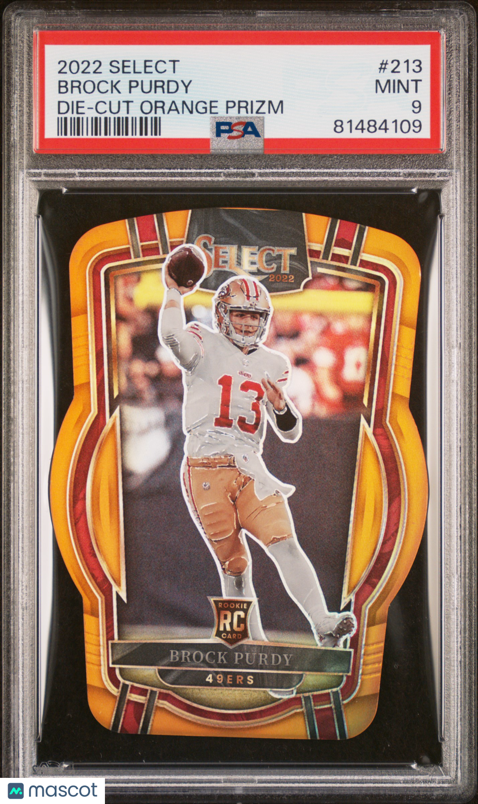 Brock Purdy 2022 Panini Select Die Cut Orange Prizm #213 /199 PSA 9