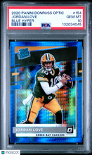 Load image into Gallery viewer, Jordan Love 2020 Panini Donruss Optic Blue Hyper #154 PSA 10
