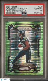 Jaxon Smith-Njigba 2023 Panini Prizm Neon Green Pulsar #390 PSA 10
