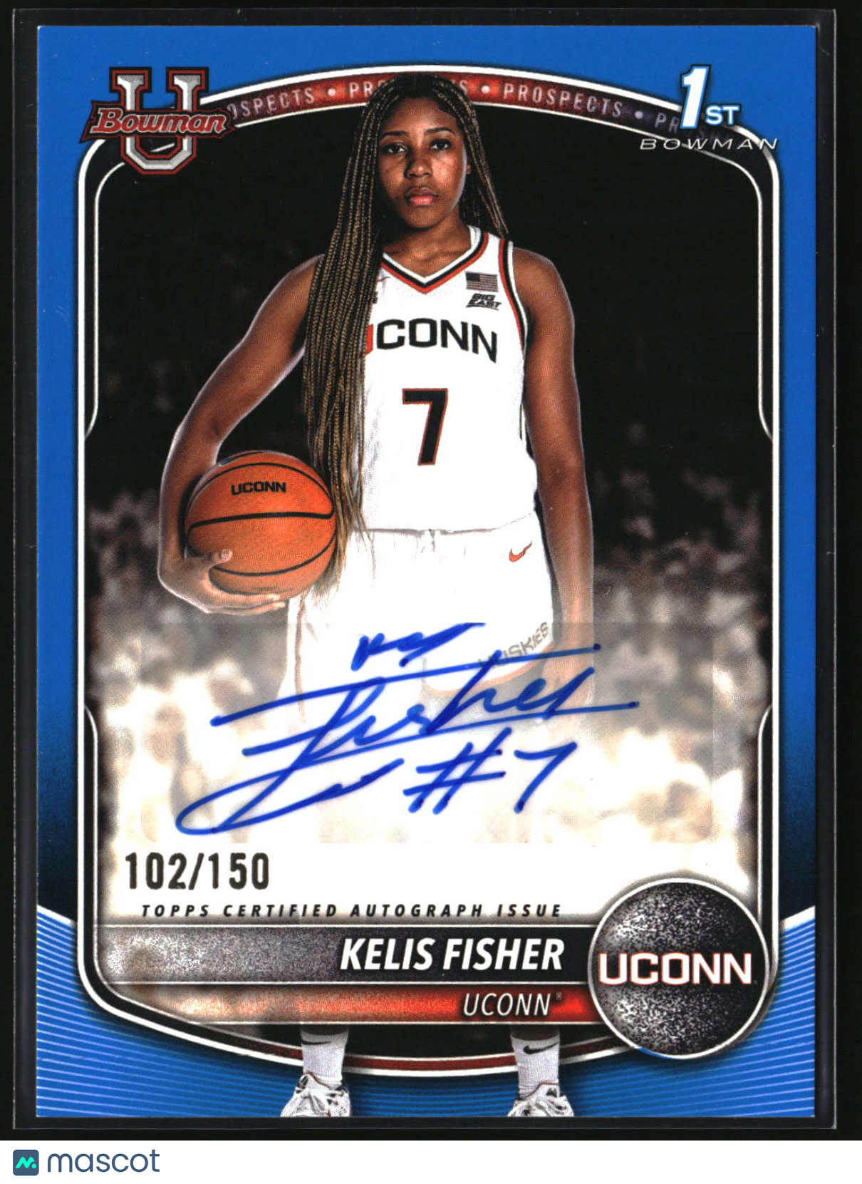 Kelis Fisher 2025-26 Bowman Autographs Blue Border #PA-KF #/150