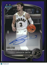 Braden Smith 2025-26 Bowman Chrome Prospect Autographs Purple #CPA-BM #/250