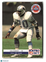 Lem Barney 1992 Pro Set HOF Inductees #SC1