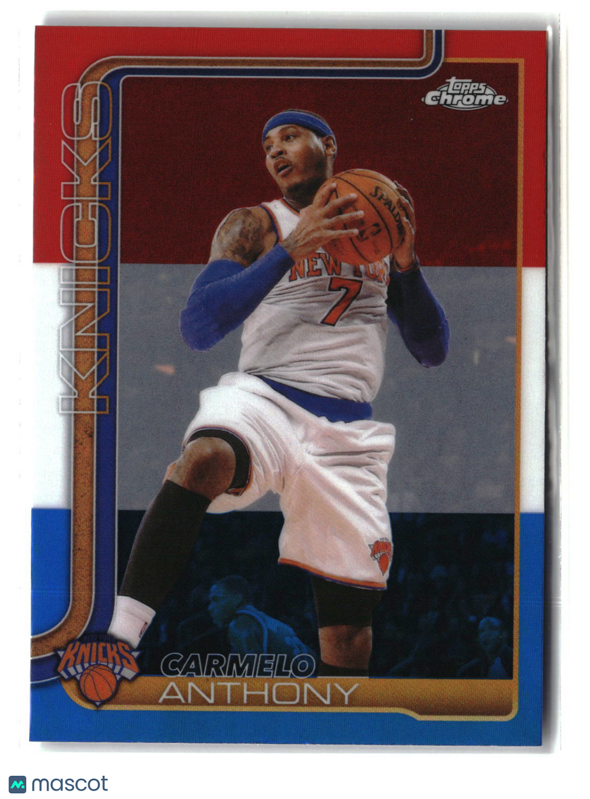 Carmelo Anthony 2025-26 Topps Chrome Update Red White and Blue Refractor #148