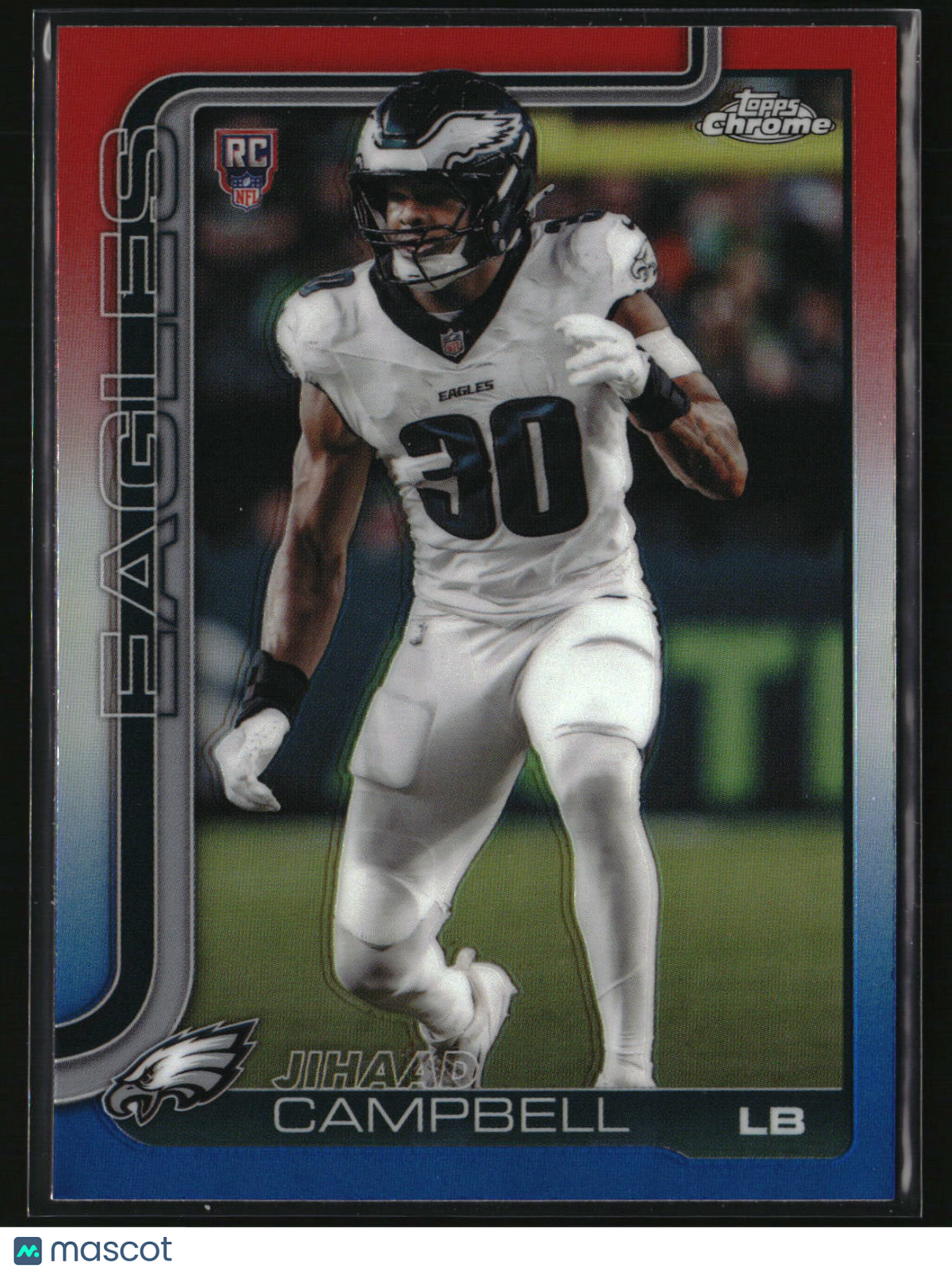 Jihaad Campbell 2025 Topps Chrome Red, White, and Blue Refractor #366