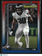 Jihaad Campbell 2025 Topps Chrome Red, White, and Blue Refractor #366