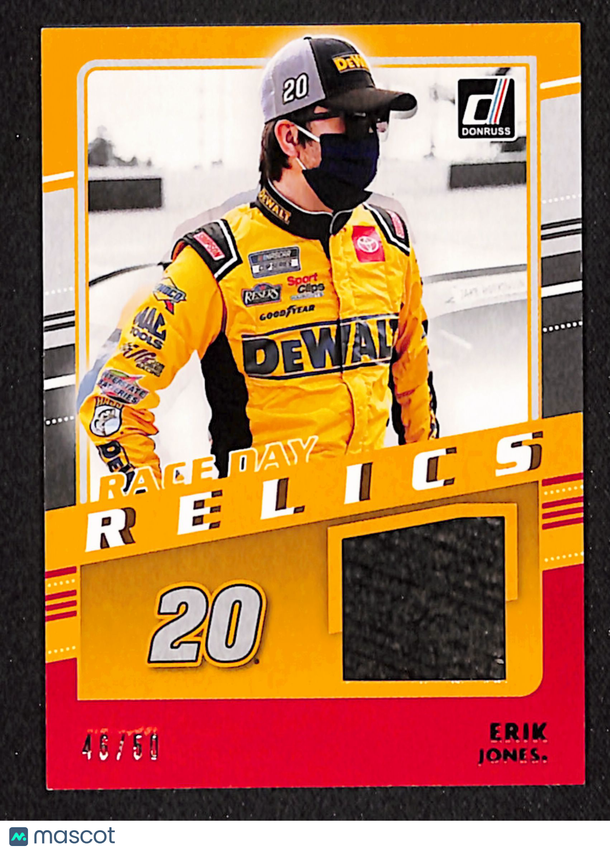 Erik Jones 2021 Donruss Race Day Relics Red #RDR-EJ #/50